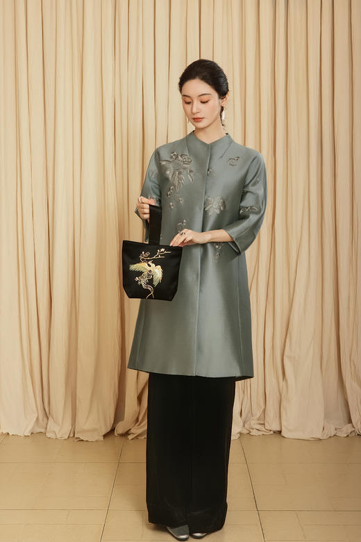 盛唐婧 | 青花中袖长款外套 商品图2
