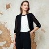 EITIE爱特爱气质收腰短款显瘦百搭七分袖白色西装外套女春季新款8103803 商品缩略图7