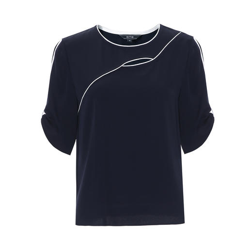 EITIE爱特爱夏季新款设计感挖空圆领气质修身显瘦上衣8213907 商品图5