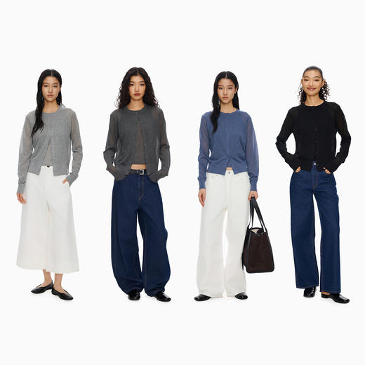 Oneup亚麻背心开衫宽松两件套 商品图4