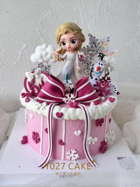 1027CAKE | 冰雪奇缘 爱莎 粉色系 公主蛋糕