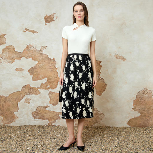 EITIE爱特爱春季新款中式盘扣气质修身温柔显瘦针织衫8101806 商品图1