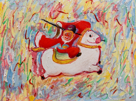 陈建周《马上封侯 5.0》纸本油画