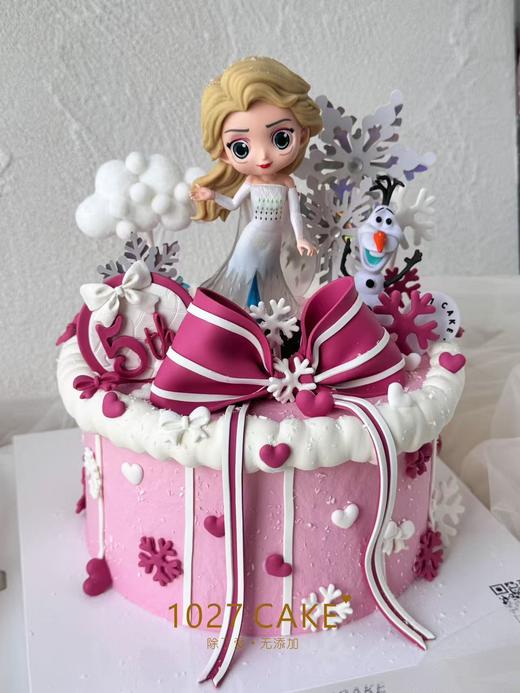 1027CAKE | 冰雪奇缘 爱莎 粉色系 公主蛋糕 商品图1