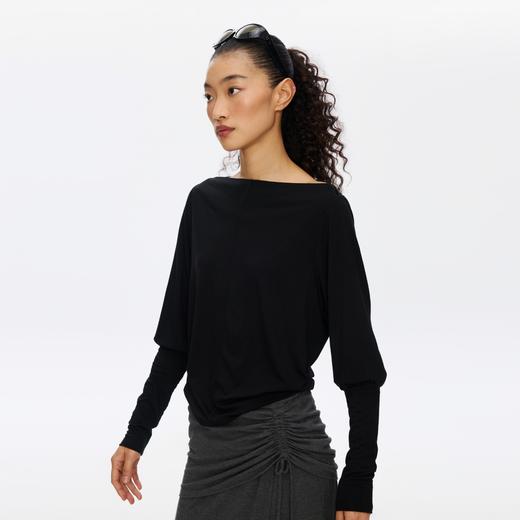 Oneup一字领羊腿袖羊毛长袖 商品图2