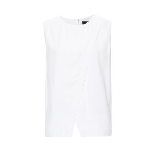 EITIE爱特爱夏季新款简约百搭无袖显瘦白色T恤上衣8213904 商品图5