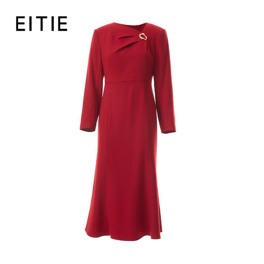 EITIE爱特爱收腰鱼尾裙摆领口金属扣细节设计精致优雅礼服8577202 商品图6