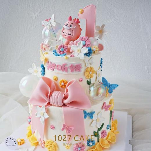 1027CAKE | 双层  周岁 龙宝宝蛋糕 蝴蝶结 商品图2