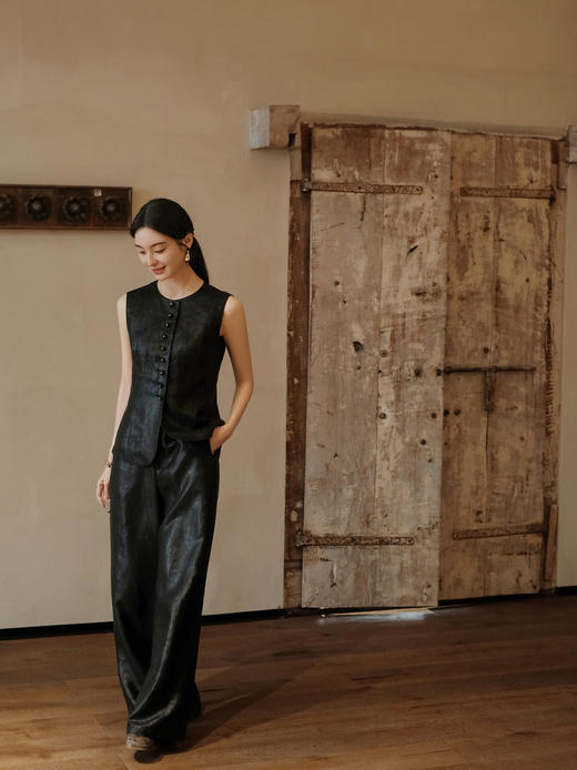 盛唐婧 | 本色行云重磅真丝香云纱直筒裤 商品图2