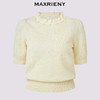 玛克门店发货：MAXRIENY半高领针织衫2026年春季新款钉珠套头毛衣荷叶边短袖上衣(货号:MF80SW007) 商品缩略图3
