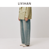 LIYIHAN漠野 通勤直筒牛仔裤2026春季纯棉做旧复古裤子宽松舒适 商品缩略图4