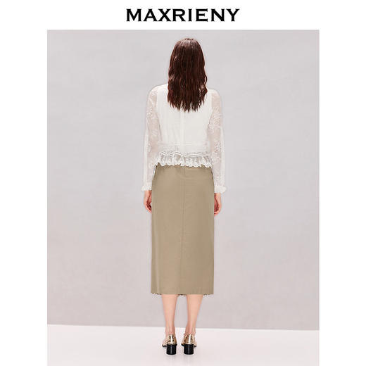 玛克门店发货：MAXRIENY法式宫廷风衬衫2026年春季新款白色衬衣立体刺绣花卉上衣(货号:MF80TP017) 商品图2