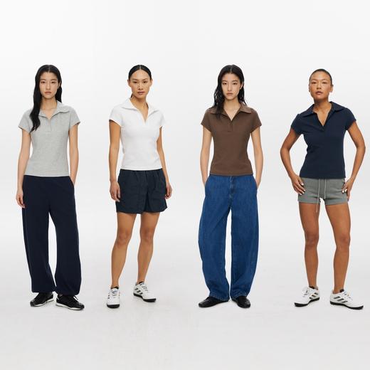 oneup毛巾翻领修身短袖T恤 商品图4