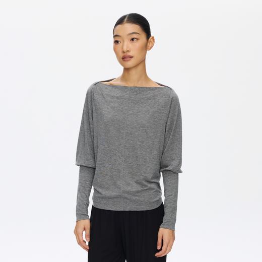 Oneup一字领羊腿袖羊毛长袖 商品图1