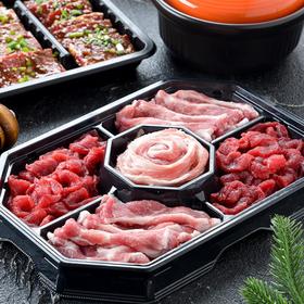 烤肉拼盘 500g/份（猪梅花肉片200g   猪五花肉片100g   牛腿肉片200g）