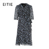 EITIE爱特爱气质V领五分袖A字通勤收腰系带印花连衣裙2026春季新款8507227 商品缩略图6