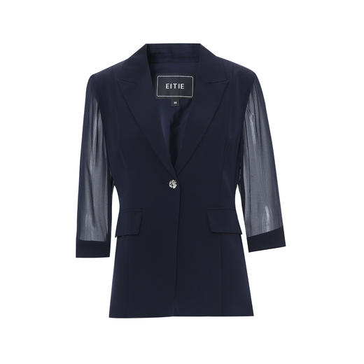EITIE爱特爱夏季新款网纱透视透气舒适收腰挺括休闲通勤西装外套8203903 商品图5