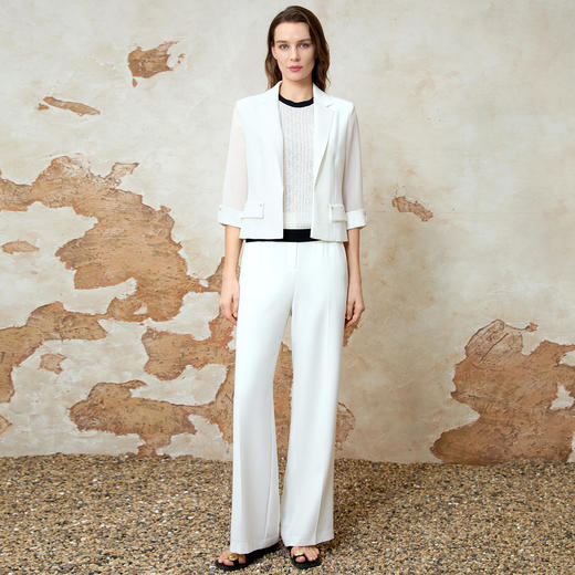 EITIE爱特爱气质高腰利落干净直筒显瘦裤子春季新款8105807 商品图2