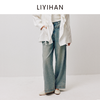 LIYIHAN漠野 通勤直筒牛仔裤2026春季纯棉做旧复古裤子宽松舒适 商品缩略图0