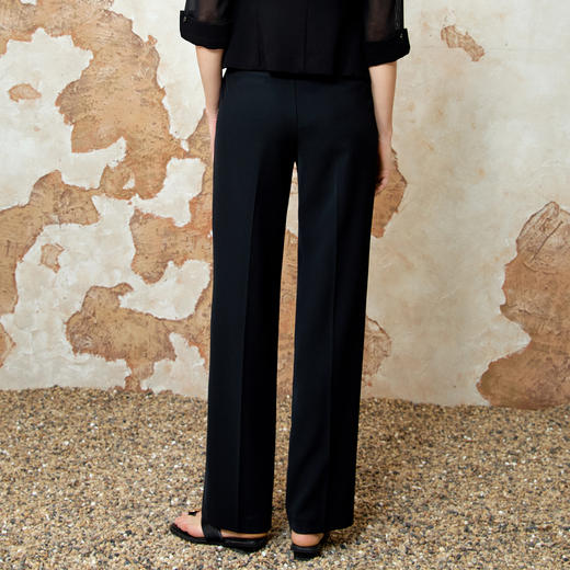 EITIE爱特爱气质高腰利落干净直筒显瘦裤子春季新款8105807 商品图9