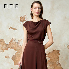 EITIE爱特爱优雅气质荡领显瘦上衣春季新款8113811