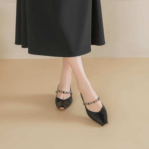 Westory2026年春季小方头坡跟牛皮玛丽珍单鞋通勤休闲百搭浅口鞋W26AE51021 商品图7