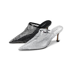 Westory2026年夏季尖头高跟穆勒拖鞋渔网鞋空凉鞋W26AH50971