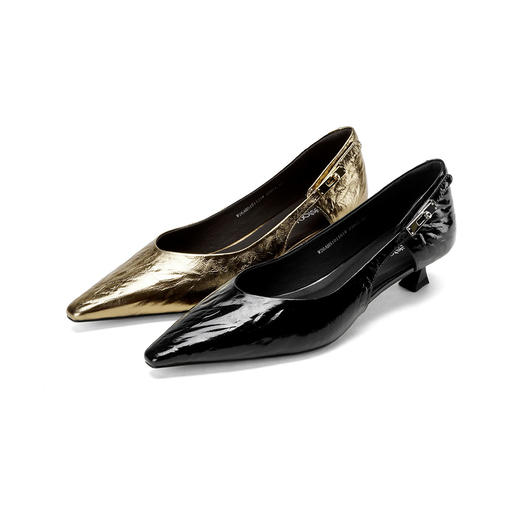 Westory2026年春季尖头低跟牛皮单鞋通勤百搭浅口鞋镂空单鞋W26AH51011 商品图0