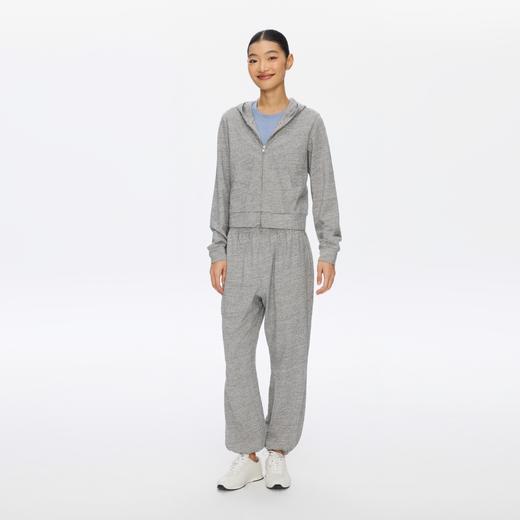 Oneup花纱短款连帽拉链薄卫衣 商品图4