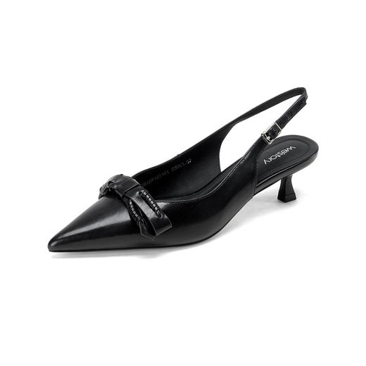 Westory2026年春季尖头牛皮中跟后空鞋通勤百搭空凉鞋S26AH51231 商品图11