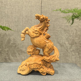 立马发财（白菜）黄杨木摆件