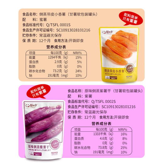 囍桂子倒蒸紫薯干200g 商品图2