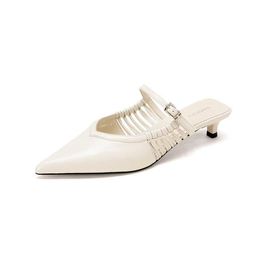 Westory2026年春季尖头低跟牛皮穆勒拖鞋后空鞋休闲百搭空凉鞋S26AH51211 商品图11