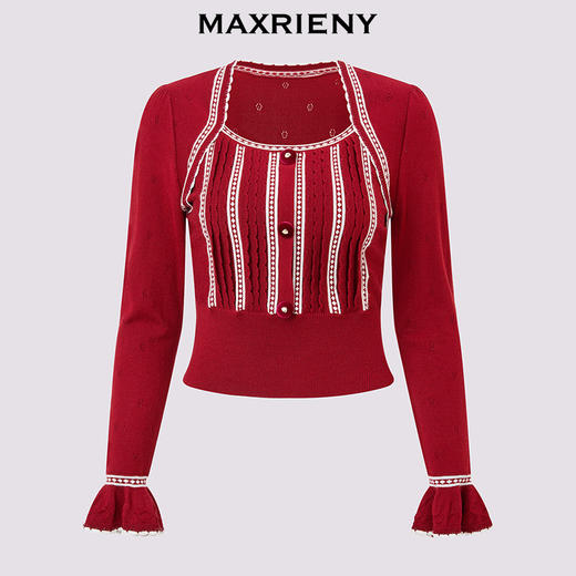 荷叶袖修身毛衫春季2026(货号:MF86SW754) 商品图4