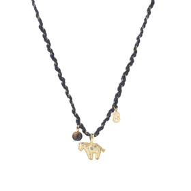 马上有钱小马编绳星云灰项链