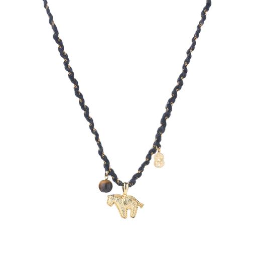 马上有钱小马编绳星云灰项链 商品图0