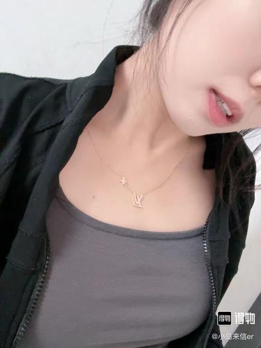 驴家  iconic 经典logo 粉色珐琅锁骨链 商品图1