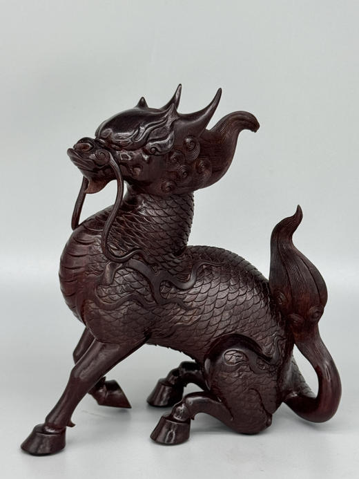 精雕小叶紫檀麒麟摆件 商品图5