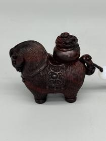 马上有钱紫檀挂件