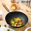 日本极牌进口无涂层炒锅本家铁锅32cm(含锅盖） 商品缩略图0