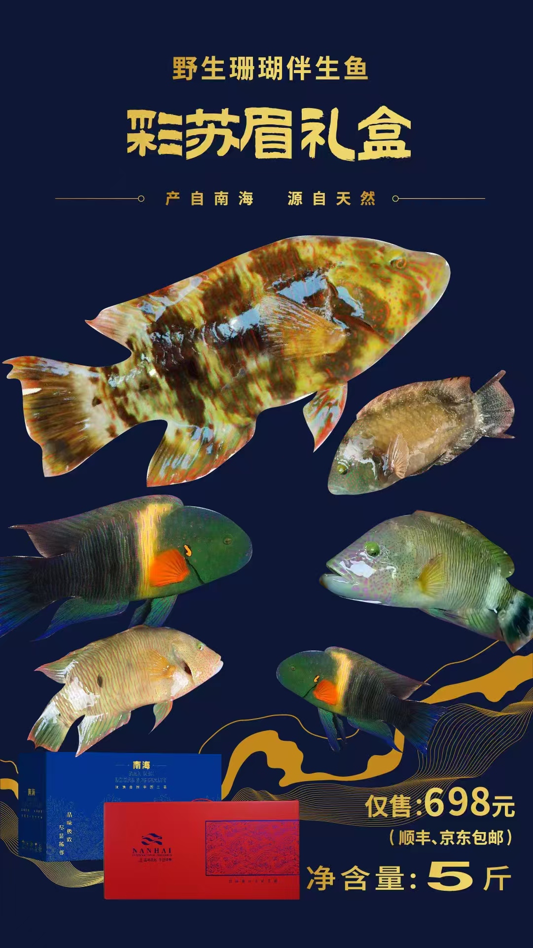 彩苏眉礼盒（净重5斤）