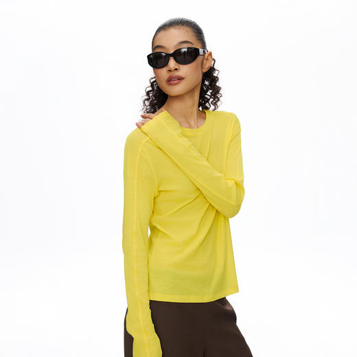 Oneup强捻圆领薄长袖 商品图3