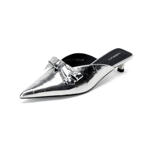 Westory2026年春季牛皮低跟尖头穆勒拖鞋休闲百搭空凉鞋S26AH51221 商品图6