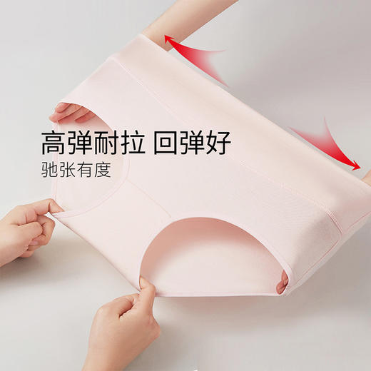 Threegun三枪 【丝柔长绒棉】高腰女士三角裤（1条装）-40684B111 商品图5