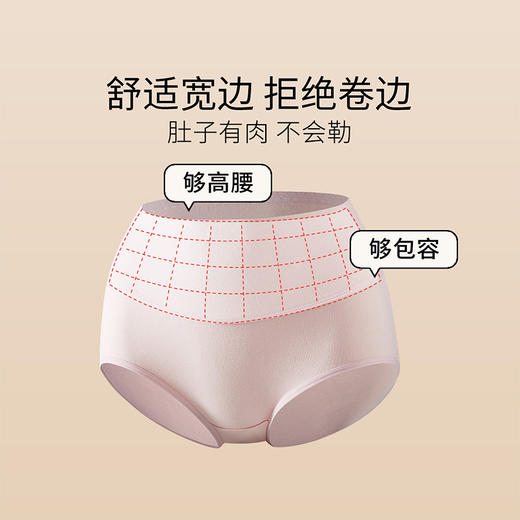 Threegun三枪 【丝柔长绒棉】高腰女士三角裤（1条装）-40684B111 商品图6