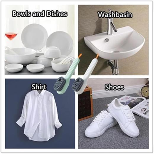 美国 家用加液体清洁软毛刷 洗衣洗鞋 带手柄洗衣液分配器 多功能刷子 商品图5