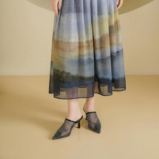 Westory2026年夏季尖头高跟穆勒拖鞋渔网鞋空凉鞋W26AH50971 商品图4