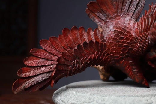 精雕大展宏图小叶紫檀摆件 商品图4