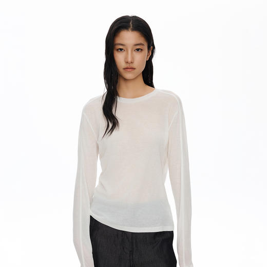 Oneup强捻圆领薄长袖 商品图2