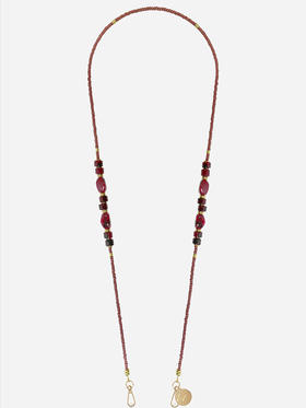 北京仓｜La Coque Française-CHIARA-酒红色 串珠 长款 手机链［法国设计师］